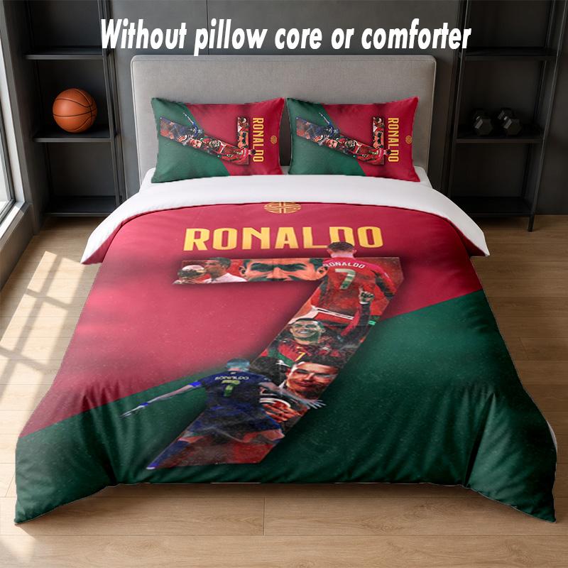 Cristiano Ronaldo Design Bed Bedding Set 1 Duvet Cover + 2 Pillowcases Soft Breathable Household Bed Linens