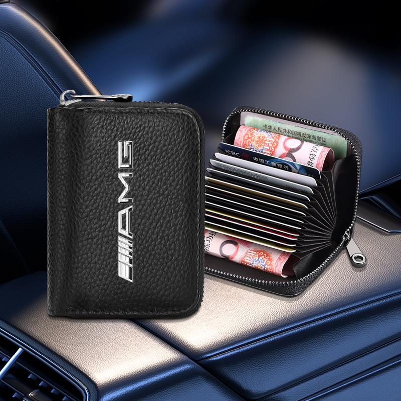 Leather Car Driver's License ID Card Bank Card Wallet Car Styling For Mercedes Benz AMG GLE GLS GLC CLA GLB ML W204 W206 W205 W212 W203