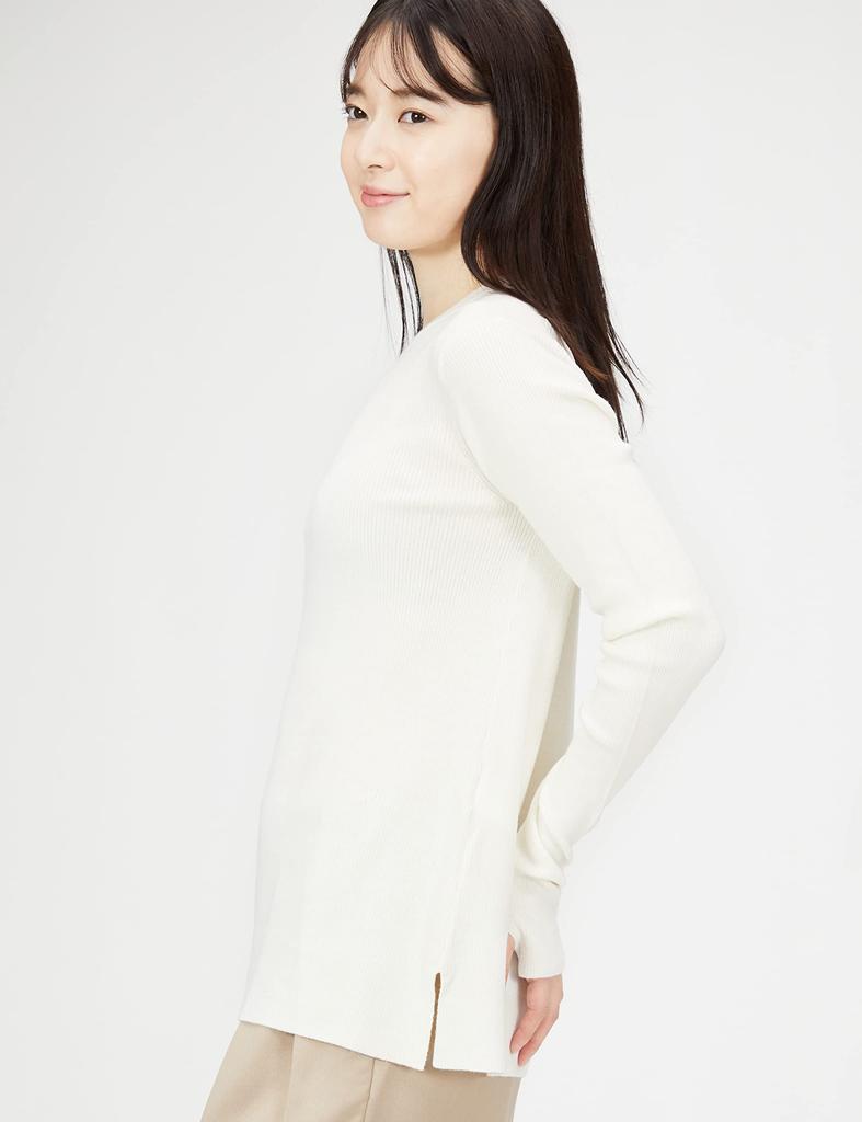 Mira Owen Crew Neck Rib Knit 09WNT224136 White Women's