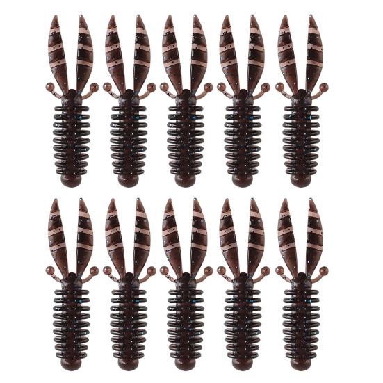 10Pcs Fishing Artificial Lures Soft Baits Realistic Looking Bright Colors Outdoor Fishing Swimbaits Bionic Lures