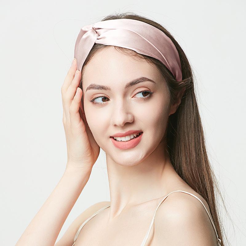 19 Momme Double Layer Silk Headband - 100% Mulberry Silk Hairband for Women, Perfect for Face Washing and Hair Styling