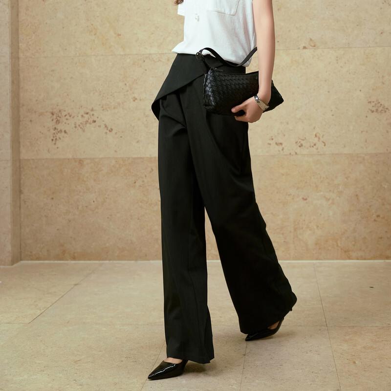 Women's Drapey High-Waist Wide-Leg Suit Pants