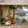 2D Plane 1 Picturesque Mediterranean Beach Terrace Suitable for Various Multi-functional Decorations