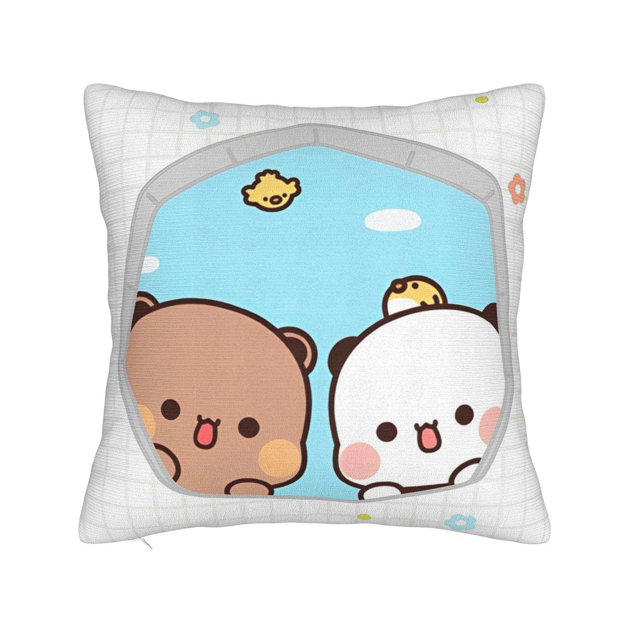 

Bubu Dudu Square Pillow Cases Cute Cartoon Cushion Covers Custom Zippered Decor Pillowcase for Home 4040cm 30x30cm 12x12in