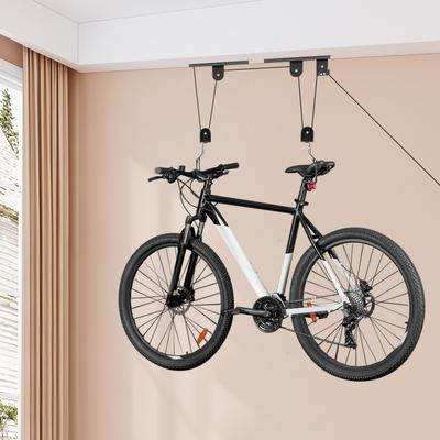 Quadro de Suspensão para Bicicleta (1 Cabide + 2 Cordas de Pendurar Multifuncionais), Suporte de Parede para Bicicleta de Montanha, Elevador de Armazenamento de Bicicletas