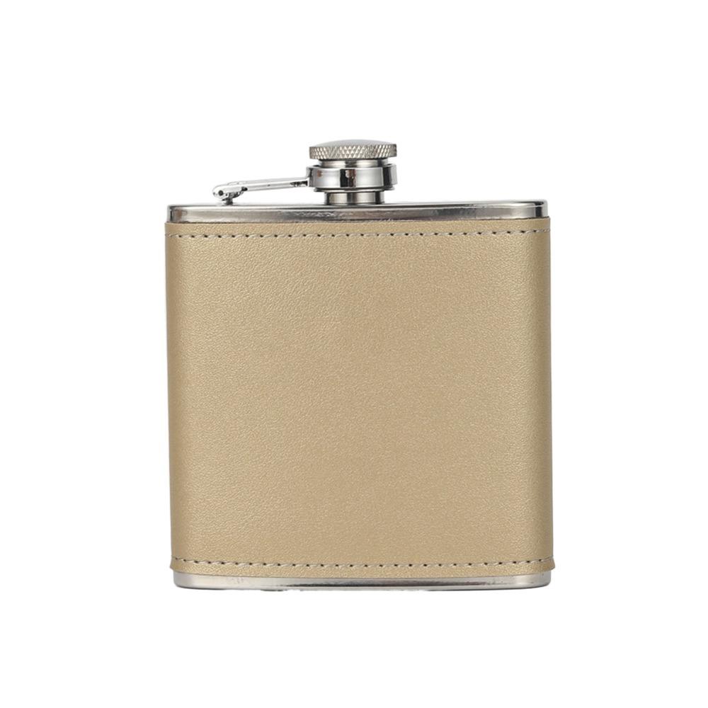 Mode 6oz Taschenflasche Auslaufsicher Lederbezogen Trinkwasserflasche Mini Tragbar Weinkelch Outdoor