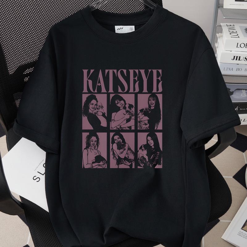 

KATSEYE Girl Group Print Loose Cotton T-shirt, Short Sleeve S