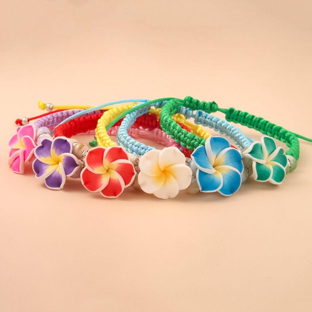 Boho Flower Bracelet Colorful Bohemian Beach Jewelry Cute Egg Flower Bangle  Jewelry Gifts
