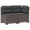 2 Seater Garden Sofa with Cushions Rattan Look PP Light Gray