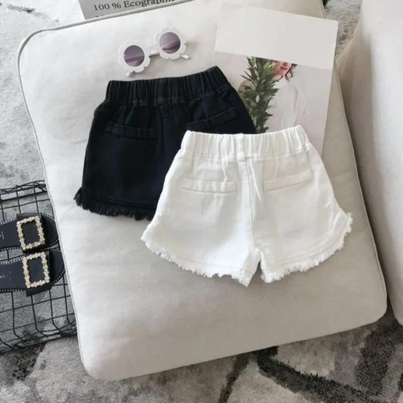 Girls Denim Shorts Summer 3-13Y Kids Short Jeans Solid Color Fashion Comfotable Clothing with Korean Style Pants