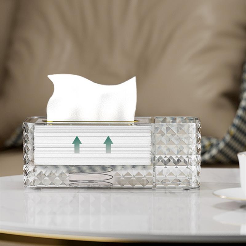 

Коробка для салфеток, прозрачный контейнер для салфеток, держатель для хранения с дистанционным управлением для кухни, гостиной белый