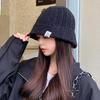 Lace Fisherman Hat for Women In Autumn and Winter Warm Ear Protection Basin Hat  Fashionable Korean Style Face Showing Small Knitted Woolen Hat