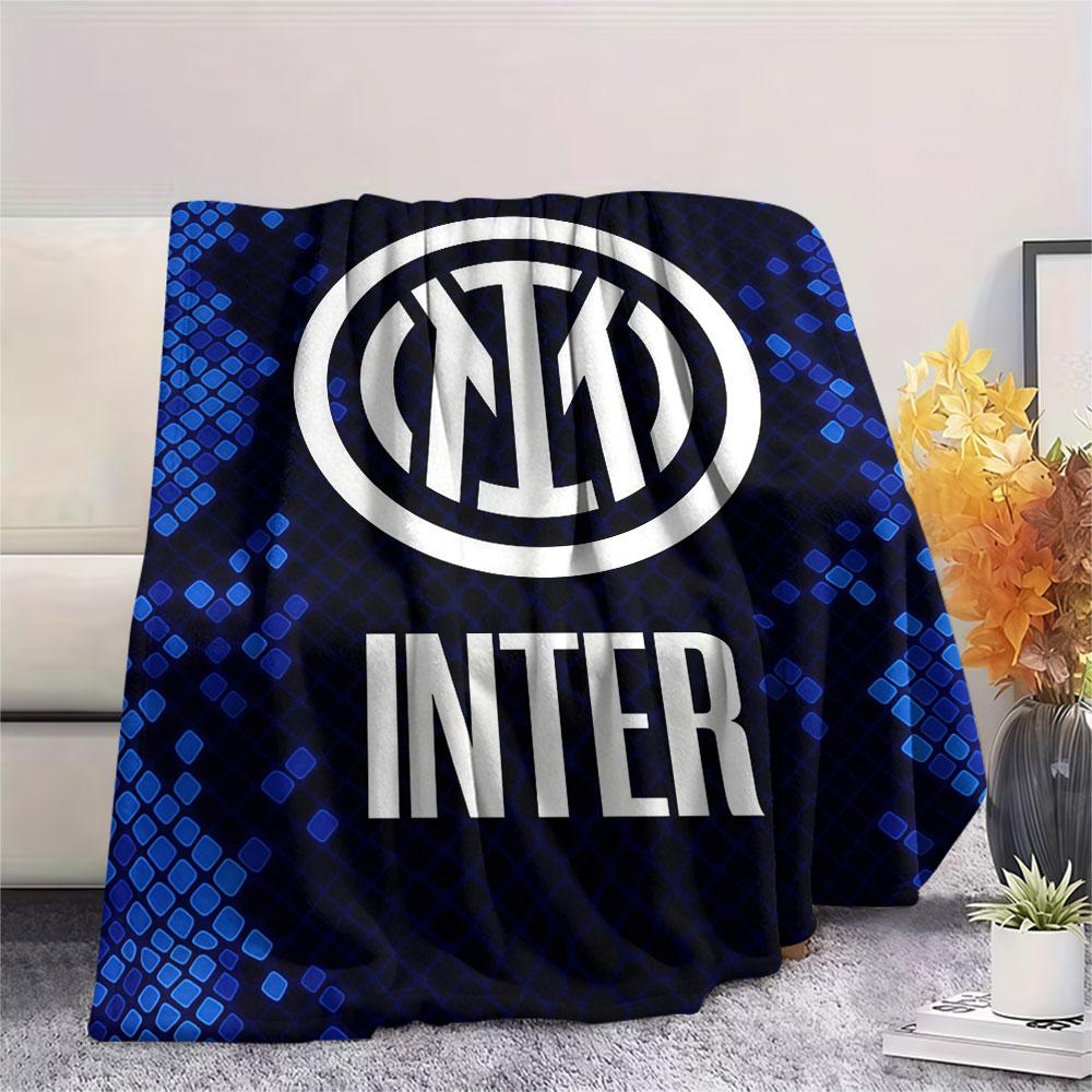 Inter Milan Printed Flannel Blanket, Soft Throw for Bedroom Sofa, Washable, Christmas Present, Great Gift.