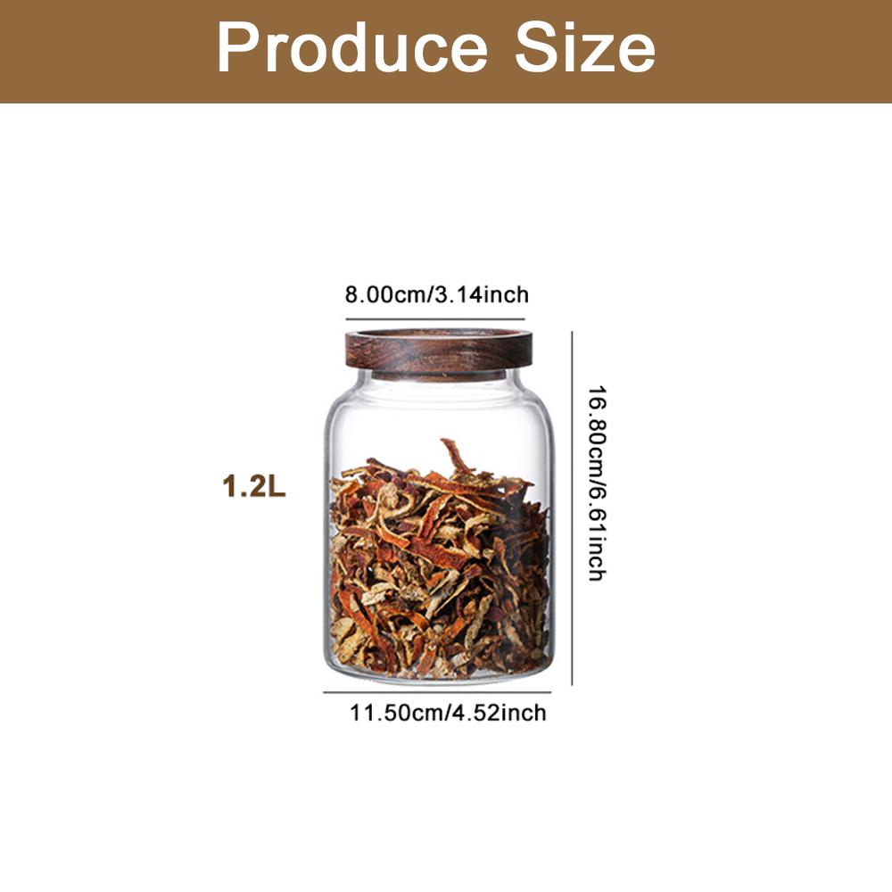 

Скляна герметична банка великої ємності з дерев’яною кришкою Резервуар для зберігання кавових зерен Креативний контейнер для харчових зерен Багатоцільовий резервуар для зберігання