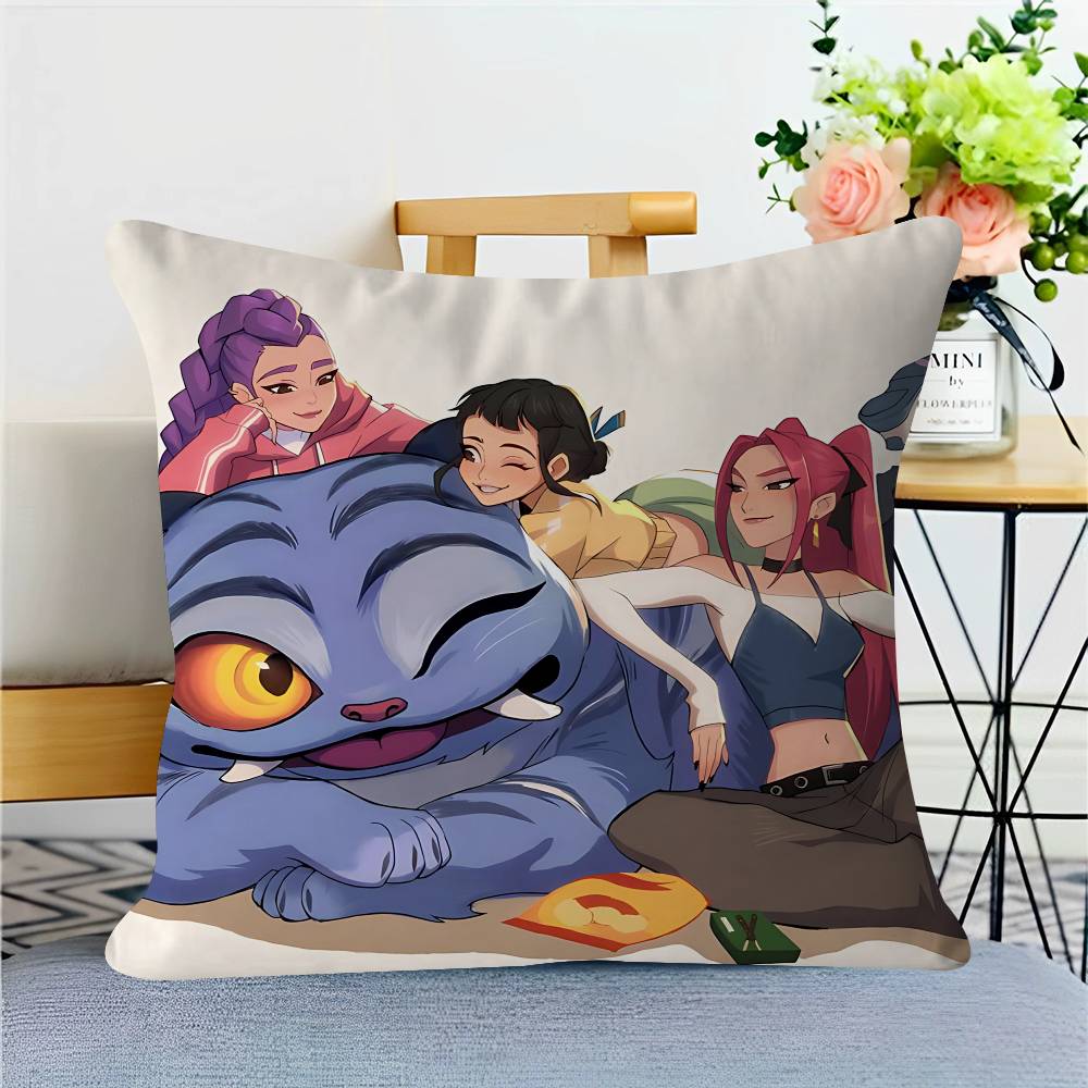 

KPop D-Demon-Hunters Pillowcase Toon Gift Cushion Cover Bedroom Home Sofa Chair Seat Decor Pillow Case 12x12Inch