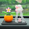 Car Ornaments Cartoon Car Interior Decorations Car-mounted Solar-powered Swinging Sunflower Plastic Decorations Car Decorations