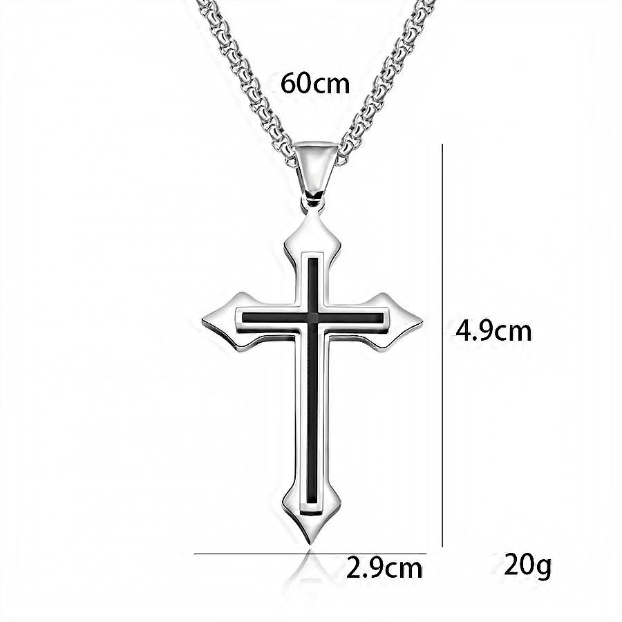 Hip Hop Genuine Personality Simple Titanium Steel Stainless Steel Cross Necklace Men'S Jewelry Pendant Women'S