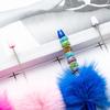 6Pcs Beadable Ballpoint Pen Plush Ball Ballpoint Pen Write Smoothly Novelty Writing Pen for Student Kid Game Reward