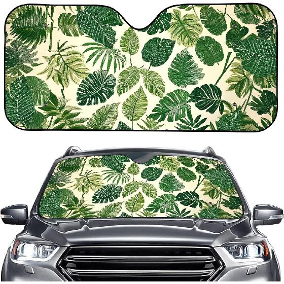 Talayituse Funny Family Dogs Print Windshield Sunshade for Car SUV Truck Foldable Uv Ray Reflector Front Window Sun Shade Visor Shield Cover
