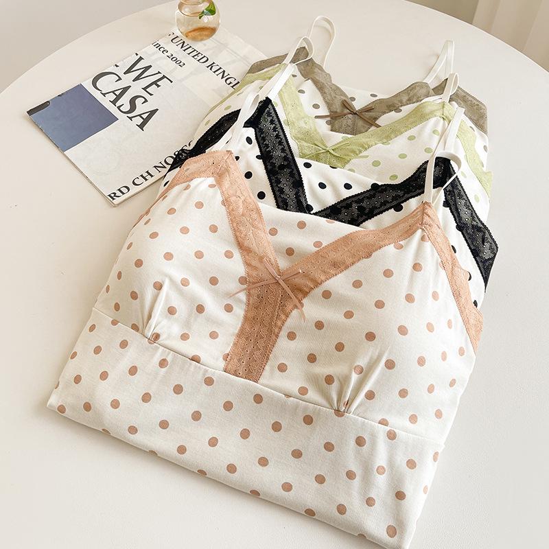Women's Camisole Nightgown - Lace, Sexy Girlish Style, with Chest Pads, for Spring & Autumn.