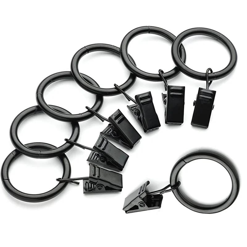 10PCS Curtain  Hanging Clips Metal Clip Rustproof Curtain Rods holders Hangers Split Curtain Rings Buckles Eyelets Grommet Bra