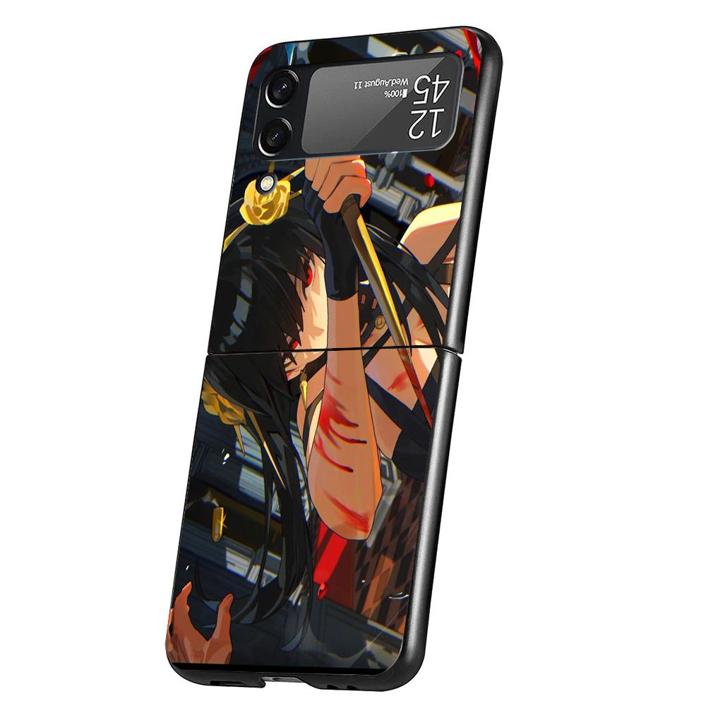 S-Spy Family Yor F-Forger Cover Phone Case For Samsung Galaxy Z Flip 7 6 5 4 3 5G Flip7 Flip6 Flip5 Flip4 Flip3 Black Fundas She