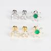 Cross-Border Hot Selling Snowflake Moon Zircon Ear Bone Stud Six-Leaf Flower Studs Tragus Body Piercing Jewelry