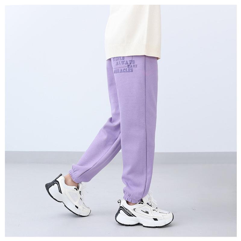 Korean Style Girls Printed Casual Sports Long Pants For Big Kids