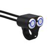 Motorbike 22mm 7/8" Handlebar Switch Blue LED Manual-Return Headlight DRL ON-OFF