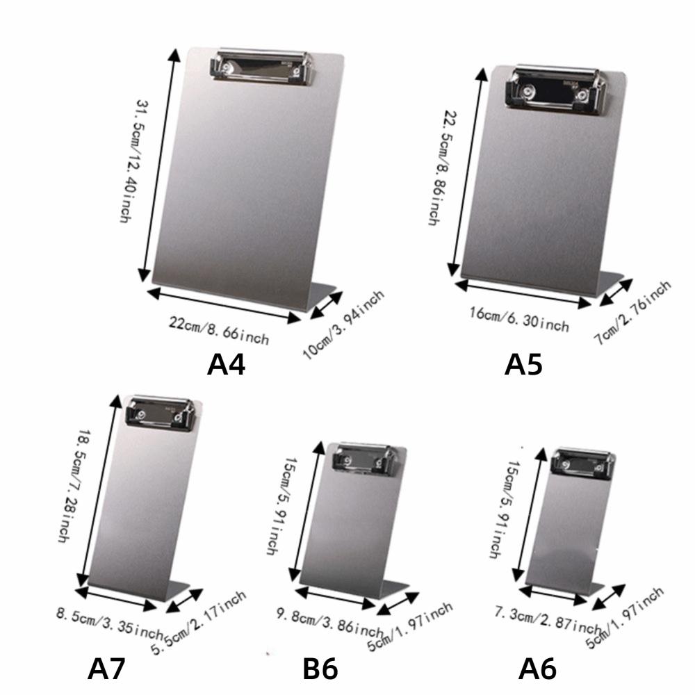 Vertical Menu Clip Stand A4/A5/A7/B6/A6 Bill Clip Silver Table Check Holder  Tabletop