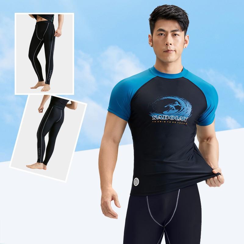 Mens Racing Swimwear Set Quick-Dry UV Protection Top Board Shorts Outdoor Swimming Sports