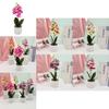 Faux Orchid Flower With Realistic Greenery For Restaurant And Party Decor