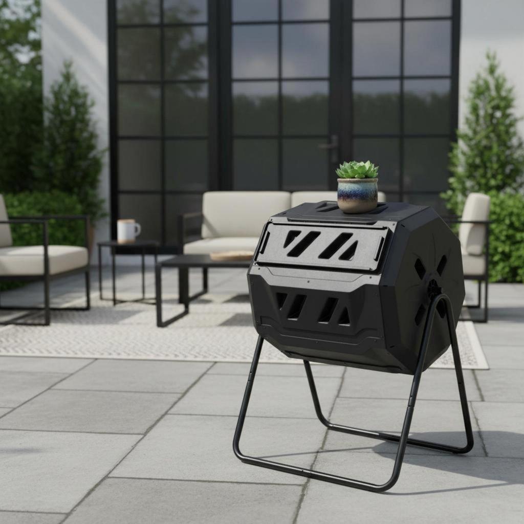 Rotating Compost Bin Sturdy Construction Tumbling Composter Unrestricted