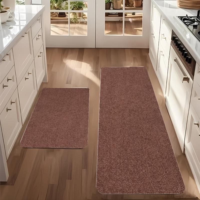 1PC Minimalist Solid-Tone Kitchen Rug Non-Slip Door Mat Pop design Bathroom Rug Bath Mat Carpet for Home Sink Laundry Decor