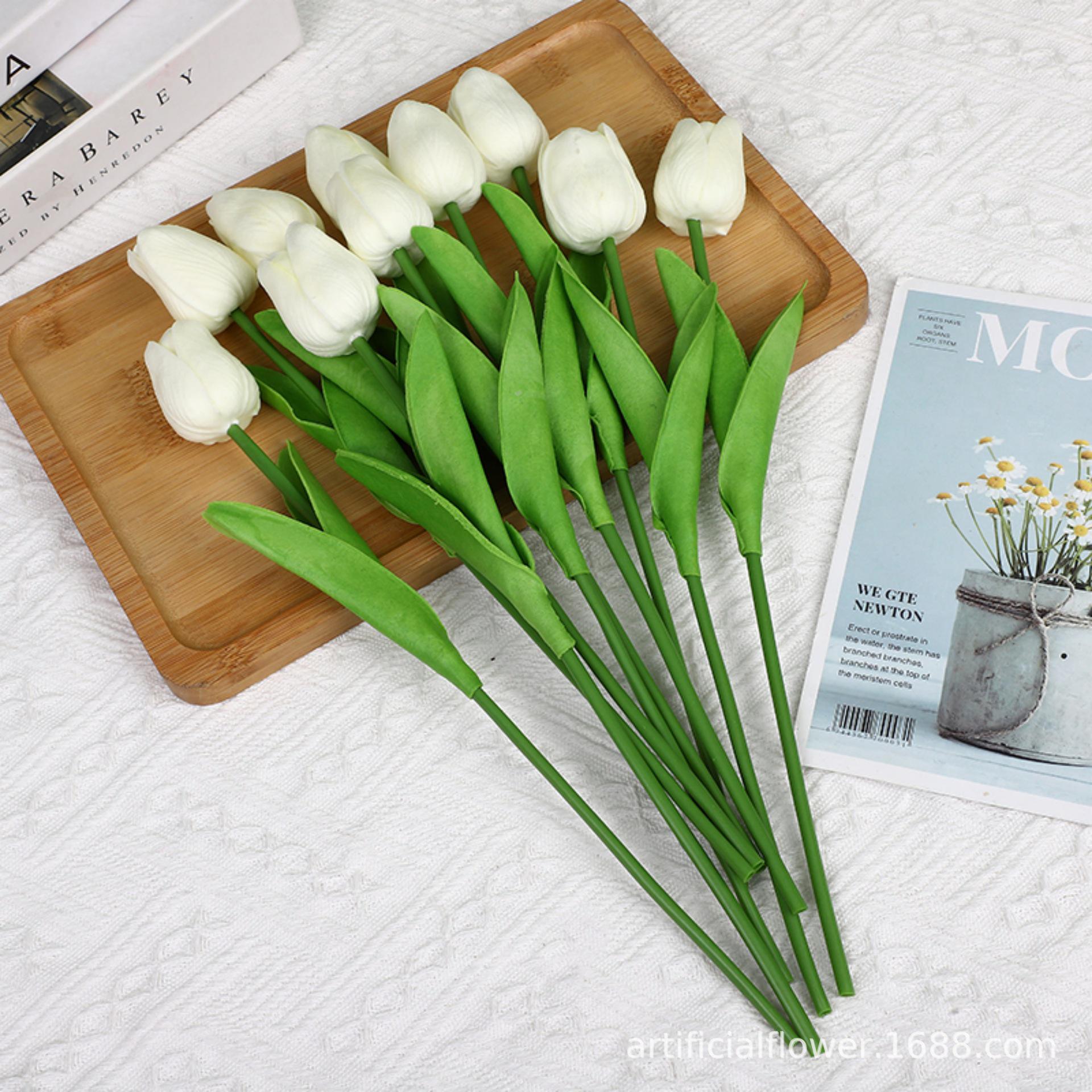 

Кремово-белый PU мини-тюльпан из шелка для свадьбы и украшения дома