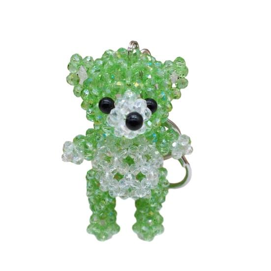 Keychain Pendant, Cartoon Bear Handcrafted Metal Keychain with Glossy Realistic Surface, DIY Animal Beading Kit for Backpack or Handbag