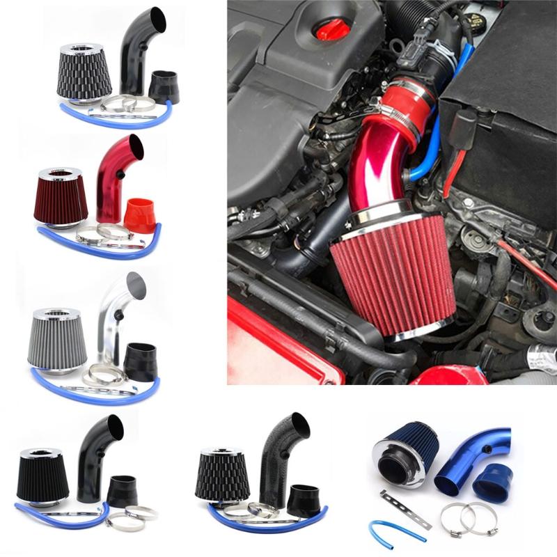Auto Cold Air Intake Pipe 76mm 3 Inch Universal Turbo Filter Aluminum Automotive Air Filter Induction Flow Hose Pipe Kit