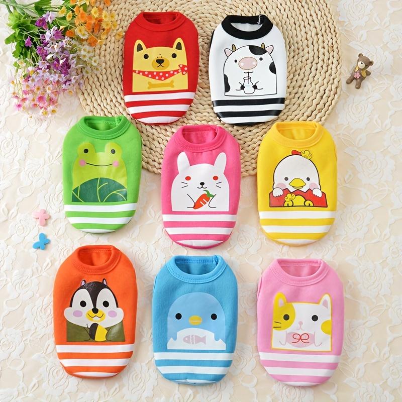 

8pcs Fleece-Lined Milk Small Dogs Clothes Cute Autumn Winter Cartoon Warm Pet Sweaters for Small Dogs Puppy Chihuahua Clothing XXS