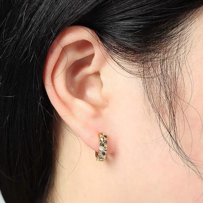 925 Silver Gold Plated Hoop Earrings, Stylish Shining Fashion Earrings for Middle School Girls