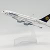 Avión Modelo de Aleación Diecast Airbus A380 de Lufthansa, 16cm - Coleccionable Listo para Exhibir