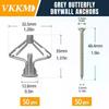 100pcs Drywall Anchor Kit Hollow Wall Anchors Plasterboard Plugs Screws Butterfly Expansion Tube Pipe