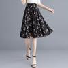 Elegant High-Waist Printed A-Line Skirt
