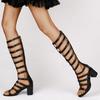 Summer Long Knee Length High Heeled High Heeled Hollow Back Zippered Roman Sandals For Women Sandalias De Mujer Verano 2026