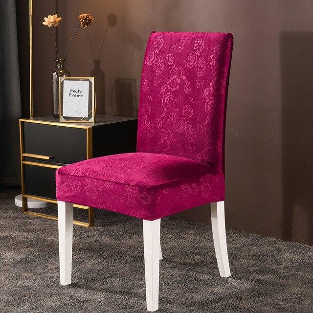 1/2/4/6 Pcs Velvet Extensible Dining Chair Cover Spandex Slipcover Case For Kitchen Dining Room Chair Covers Elastic Stretch
