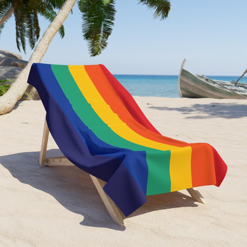 Rainbow Pride Flag Beach Towel, Colorful Soft Pool Towel for Beach, Vacation, Festival & Outdoor Use