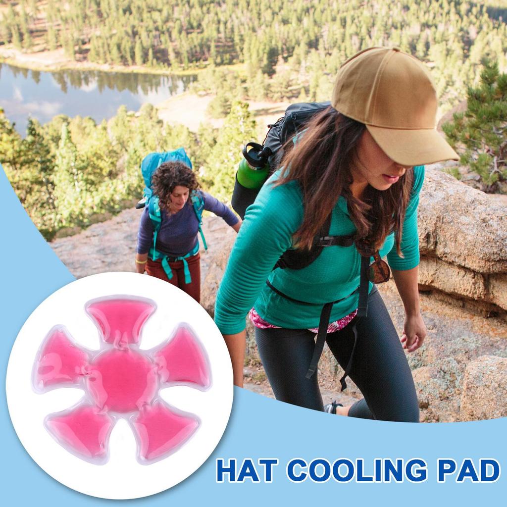 Cooling Gel Hat Ice Pack Reusable Helmet Cold Pad Foldable Fishing Hat Cooling Pad for Hiking Outdoor Sports Running Cycling