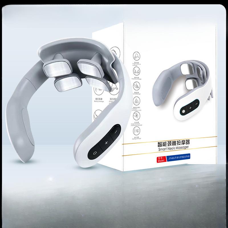 Cervical Spine Massager, Neck Physiotherapy Pulse Neck Protector, Rechargeable Neck Hot Compress Gift, Cervical Spine Massager
