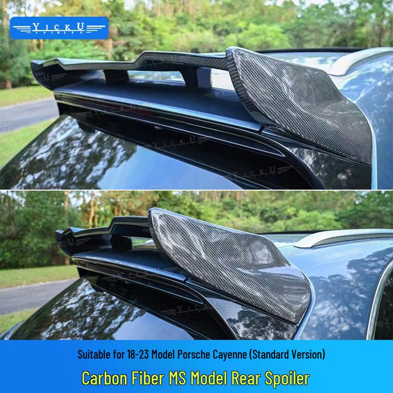 Porsche Cayenne 9Y0 Carbon Fiber Rear Spoiler & Middle Wing for 2018-2025 Models