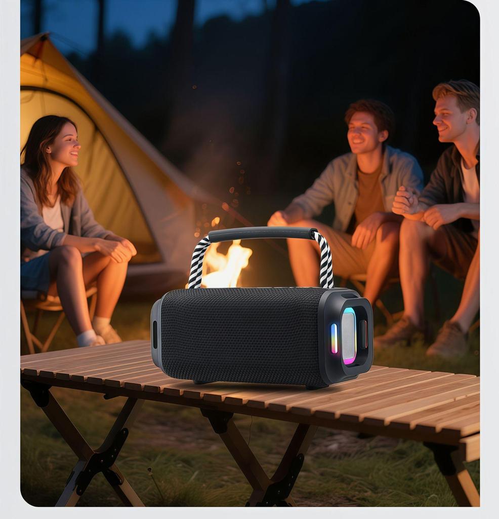 Portable High-Power Mini Bluetooth Speaker with Heavy Bass and Card Slot for Outdoor Use