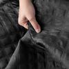 VELVI Bedspread 170x210cm - deep black with a geometric pattern